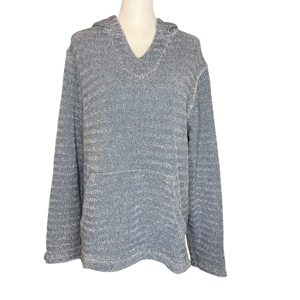 Faherty Men's Blue Gray V-Neck Sweater Size L